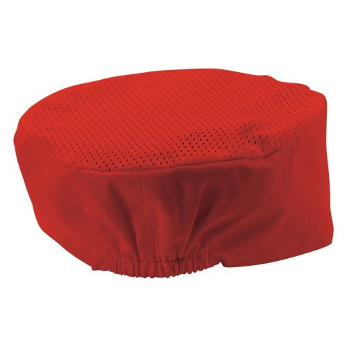 Winco CHPB-3RR Ventilated Pillbox Hats, Red, Regular Size