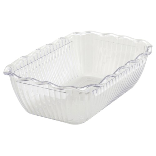 Winco CRK-10C Deli Crock, Clear SAN Plastic, 10(w) x 7(d) x 3(h) inch, BPA Free