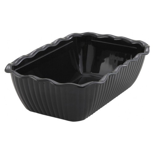 Winco CRK-10K Deli Crock, Black SAN Plastic, 10(w) x 7(d) x 3(h) inch, BPA Free