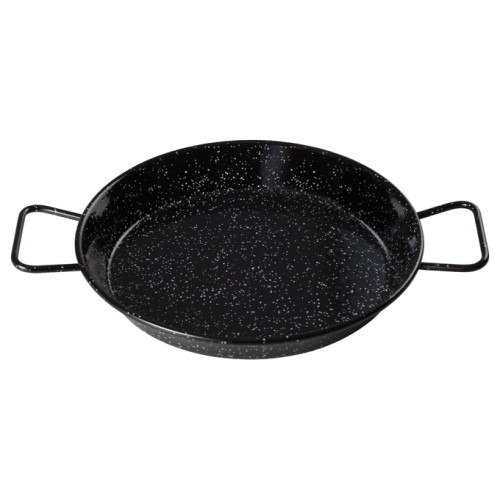 Winco CSPP-14E 14-1/8 inch Enameled Carbon Steel Paella Pan