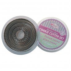 Winco CST-1 Stainless Steel Round Fluted Cookie Cutter Set, (11)Piece(s)