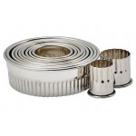 Winco CST-1 Stainless Steel Round Fluted Cookie Cutter Set, (11)Piece(s)
