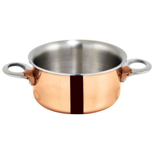Winco DCCR-3C Mini Copper Plated Casserole, 15oz, 3.75(d) x 2.35(h) inch
