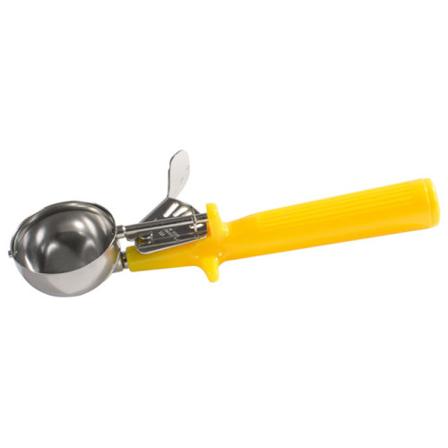 Winco ICOP-20 1.63oz One-Piece Thumb-Press Disher, Stainless Steel, White Plastic Handle, #20, 8.88(w) x 3.13(d) x 1.38(h) inch, NSF Listed