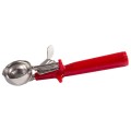 Winco ICOP-24 1.33oz One-Piece Thumb-Press Disher, Stainless Steel, White Plastic Handle, #24, 8.69(w) x 3.13(d) x 1.13(h) inch, NSF Listed