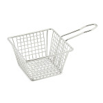 Winco FBM-554S Stainless Steel Square Mini Fry Basket, 5(w) x 5(d) x 3(h) inch