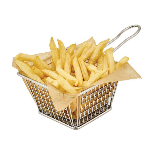 Winco FBM-554S Stainless Steel Square Mini Fry Basket, 5(w) x 5(d) x 3(h) inch