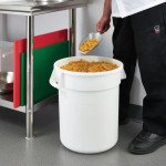 Winco FCW-10 Containers, (10)Gallon(s), White Polyethylene Plastic, NSF Listed