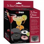 Winco GR-3 Magarita Glass Rimmers, 3-Tier, Black Plastic, Sponge