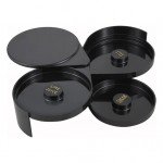 Winco GR-3 Magarita Glass Rimmers, 3-Tier, Black Plastic, Sponge