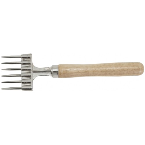 Winco ICH-9 9 inch length Nickel Plated 6-Prong Ice  Chipper with Wood Handle, 1 each