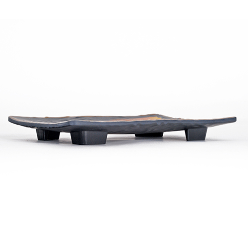 IT-1145G Rectangular Plates, Black/Gold Color, Melamine, 7.5(w) x 5.5(d) x 1(h) inch – 12 each