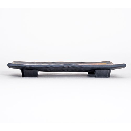 IT-1145G Rectangular Plates, Black/Gold Color, Melamine, 7.5(w) x 5.5(d) x 1(h) inch – 12 each