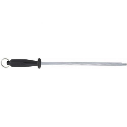 Winco K-12S Steel Rod Knife Sharpener, 12 inch, Black Handle
