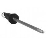Winco K-12S Steel Rod Knife Sharpener, 12 inch, Black Handle