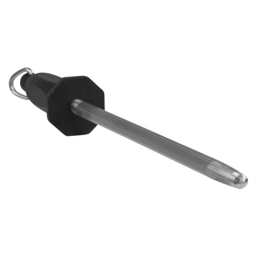 Winco K-12S Steel Rod Knife Sharpener, 12 inch, Black Handle