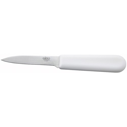 Winco K-40P Paring Knife, 3 inch, White Polypropylene Handle, NSF Listed
