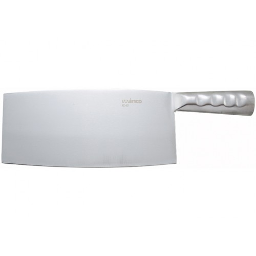 Winco KC-401 Chinese Cleaver, Stainless Steel Handle, 8-1/4(w) x 4(d) inch Blade, NSF Listed