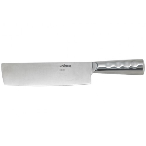 Winco KC-501 Chinese Cleaver, Stainless Steel Handle, 8-1/4(w) x 2-1/4(d) inch Blade, NSF Listed