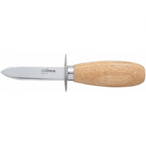 Winco KCL-1 Oyster/Clam Knife, 2-3/4 inch Blade, Wood Handle, 2 each
