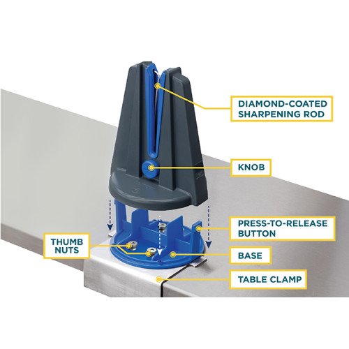 Winco KSP-6 Blade Station™ Hands-Free Knife Sharpener, 6-3/4(w) x 6-1/2(d) x 13(h) inch, NSF Listed