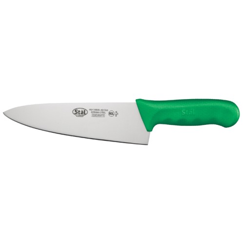Winco KWP-80G Stäl Chefs Knife, 8 inch, Green PP Handle, NSF Listed