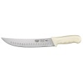 Winco KWP-93 Stäl Cimeter Knife, 9-1/2 inch, Hollow Ground, White PP Plastic Handle, NSF Listed