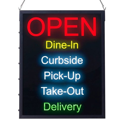 Winco LED-20 All-in-One OPEN LED Signs, 9(w) x 2(d) x 24(h) inch, 120v/60/1, UL Listed