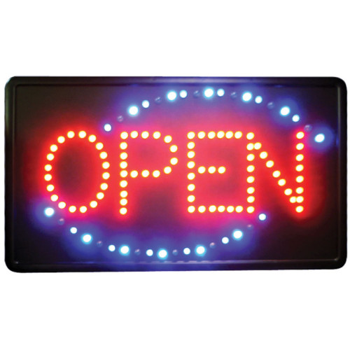 Winco LED-6 LED OPEN Sign, Rectangular, 120v/60/1, 22(w)  x 1-1/2(d) x 13(h) inch, UL Listed