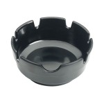 Winco MAS-4K Stackable Ashtray, Black Melamine, 4(d) inch, 12 each