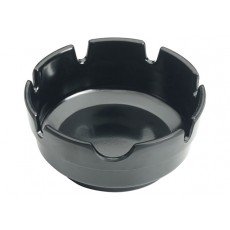 Winco MAS-4K Stackable Ashtray, Black Melamine, 4(d) inch, 12 each