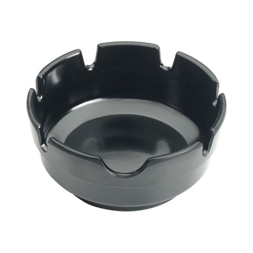 Winco MAS-4K Stackable Ashtray, Black Melamine, 4(d) inch, 12 each