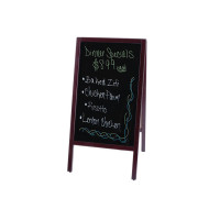 Winco MBAF-3 Dual-Sided Sidewalk A-Frame Marker Board, Mahogany, 20.25(w) x 2(d) x 39.5(h) inch