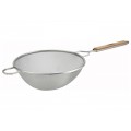 Winco MS2K-10S Single Fine Mesh Strainer with Wood Handle, Stainless Steel, 23.5(w) x 10.3(d) x 4(h) inch