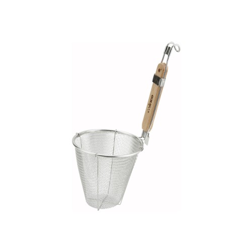 Winco MSH-5 Single Mesh Strainer, Deep Bowl, Stainless Steel, Wood Handle, 13(w) x 5-3/4(d) x 5-3/4(h) inch