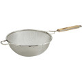 Winco MST-10D Double Medium Mesh Round Strainer, Tin-Plated, 23-3/4(w) x 10-1/2(d) x 7(h) inch