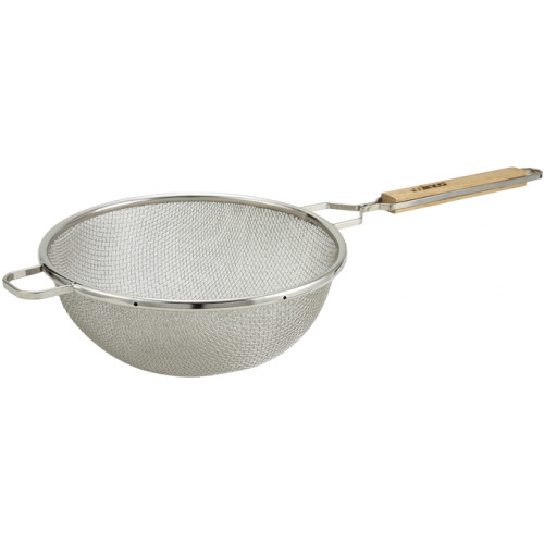 Winco MST-10D Double Medium Mesh Round Strainer, Tin-Plated, 23-3/4(w) x 10-1/2(d) x 7(h) inch