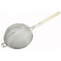 Winco MST-14D Double Medium Mesh Round Strainer, Nickel-Plated, 31(w) x 14-1/4(d) x 5.5(h) inch