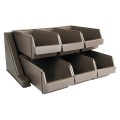 Winco OGZ-6 Cutlery Organizer Bin Set, (6)Bin(s), Brown Plastic