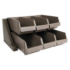 Winco OGZ-6 Cutlery Organizer Bin Set, (6)Bin(s), Brown Plastic