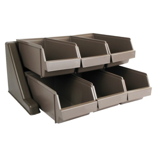 Winco OGZ-6 Cutlery Organizer Bin Set, (6)Bin(s), Brown Plastic