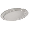Winco OPL-14 Oval Platter, Stainless Steel, 14(w) x 9.38(d) x 1(h) inch