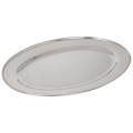 Winco OPL-16 Oval Platter, Stainless Steel, 16(w) x 10.36(d) x 1(h) inch