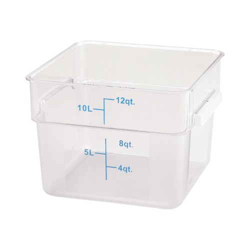 Winco PCSC-12C Storage Container, 12qt, Square, Clear Polycarbonate, NSF Listed