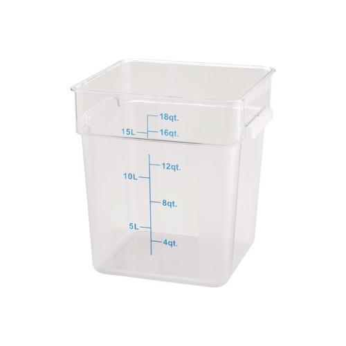 Winco PCSC-18C Storage Container, 18qt, Square, Clear Polycarbonate, NSF Listed
