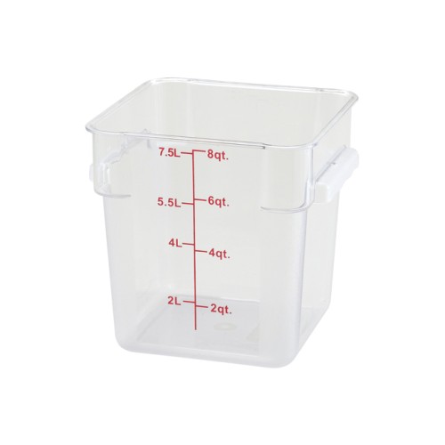 Winco PCSC-8C Storage Container, 8qt, Square, Clear Polycarbonate, NSF Listed