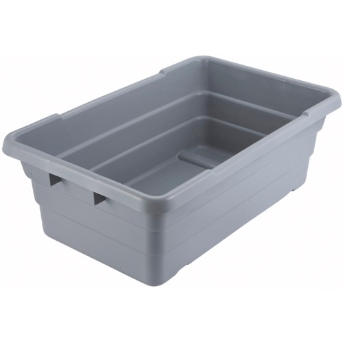 Winco PL-8 Lug Box, Nesting Polypropylene, Gray, 24(w) x 15(d) x 8(h) inch,  NSF Listed
