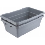 Winco PL-8 Lug Box, Nesting Polypropylene, Gray, 24(w) x 15(d) x 8(h) inch,  NSF Listed