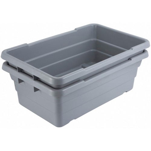 Winco PL-8 Lug Box, Nesting Polypropylene, Gray, 24(w) x 15(d) x 8(h) inch,  NSF Listed
