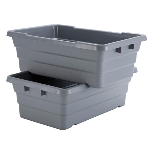 Winco PL-8 Lug Box, Nesting Polypropylene, Gray, 24(w) x 15(d) x 8(h) inch,  NSF Listed